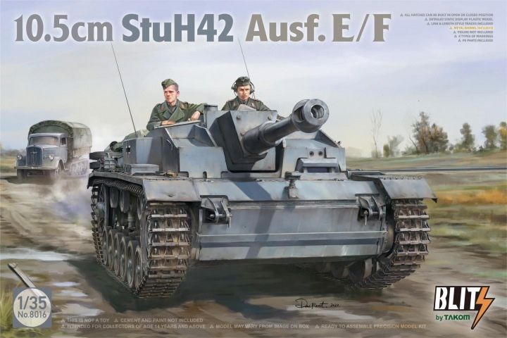 Takom 1/35 Scale German 10.5cm StuH 42 Ausf E/F, ca.1942-43 Model Kit