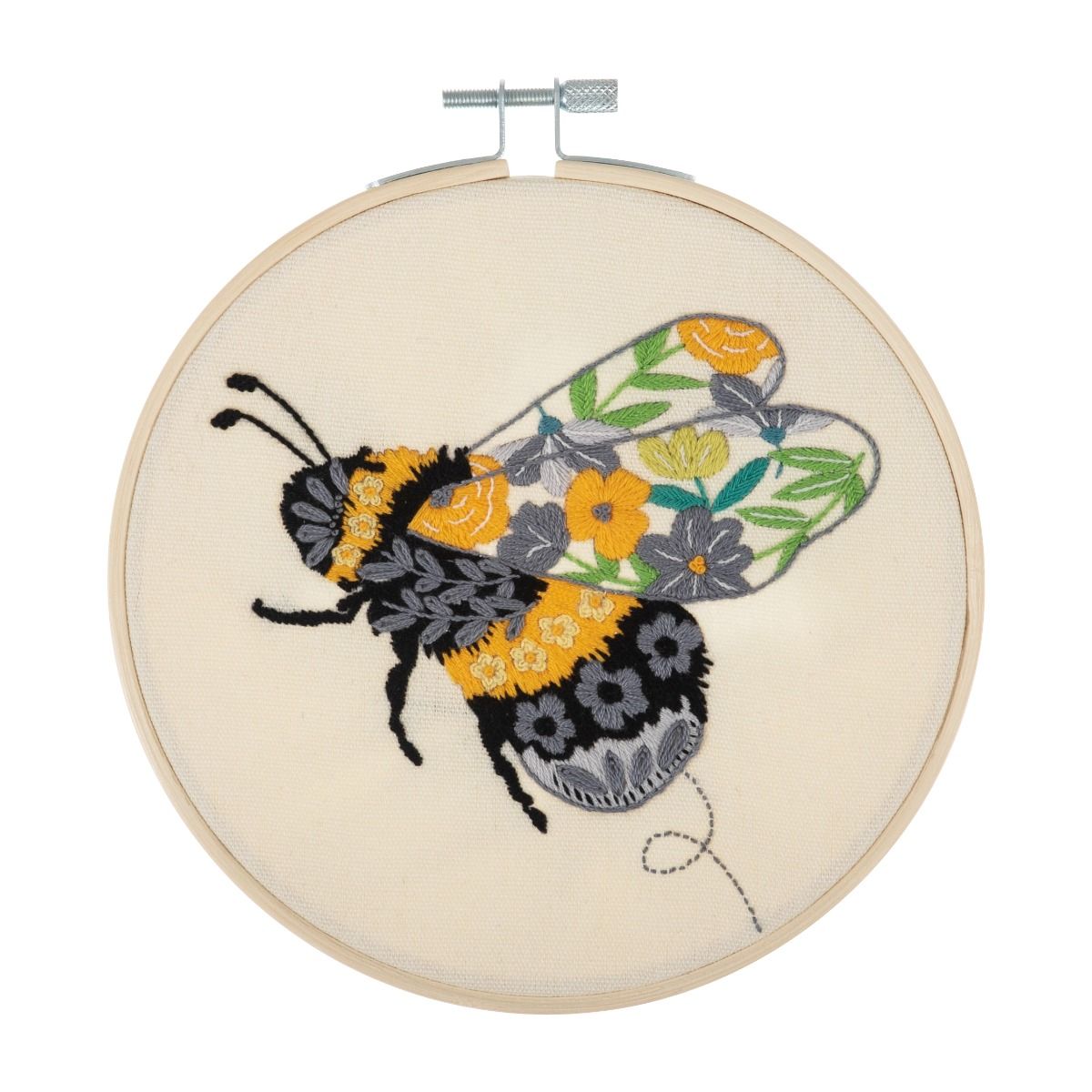 Trimits Floral Bee Embroidery Hoop Kit