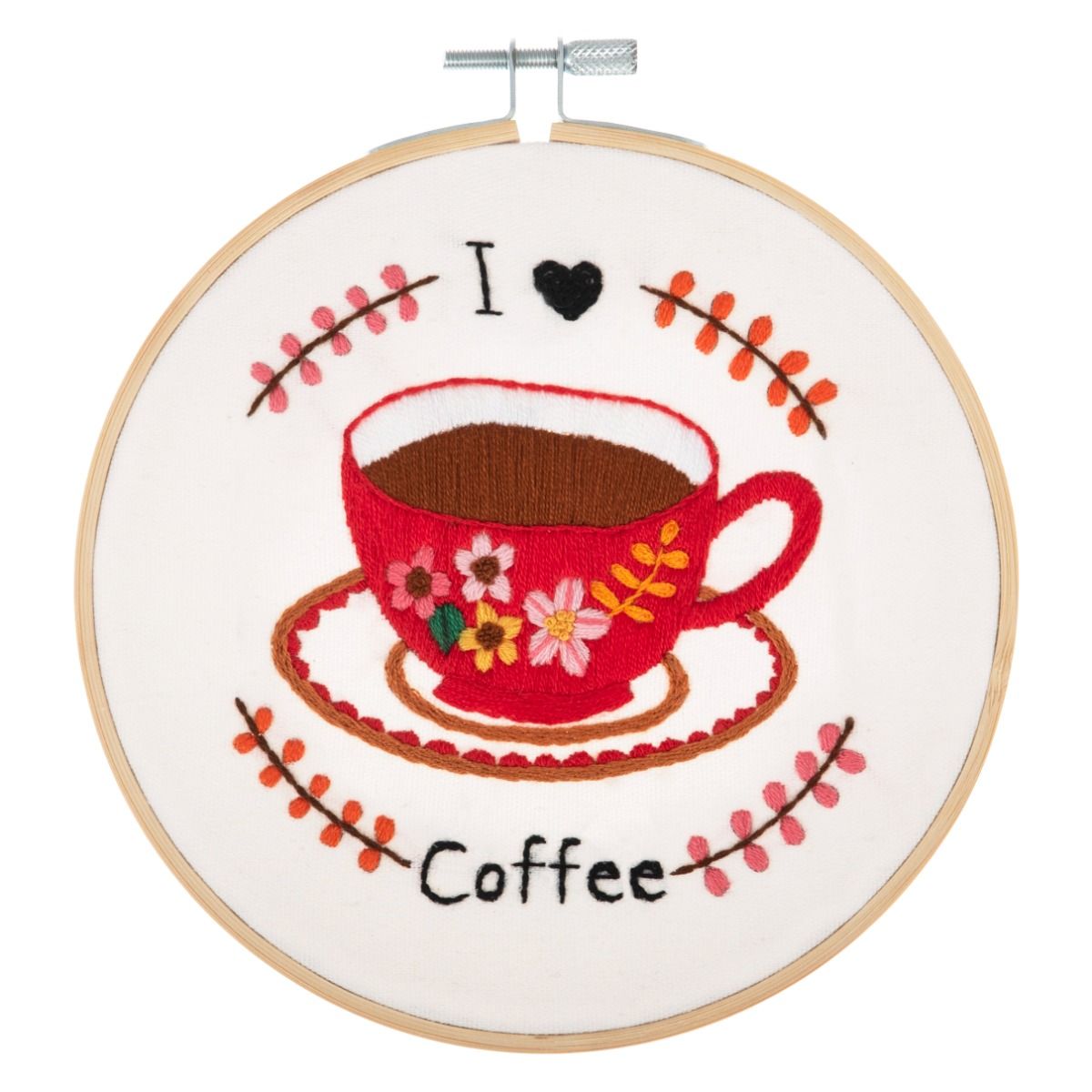 Trimits I Love Coffee Embroidery Hoop Kit