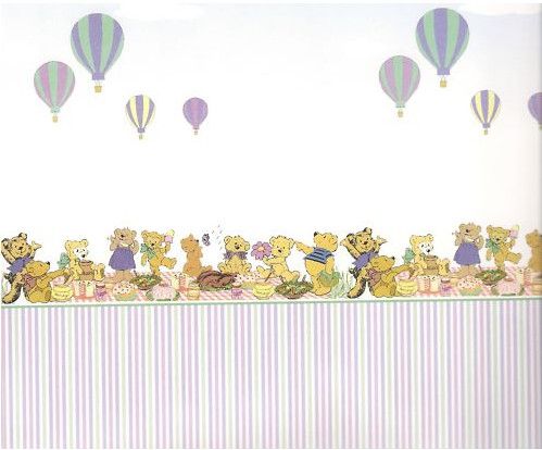 Teddy Bears Picnic Wallpaper for 12th Scale Dolls House
