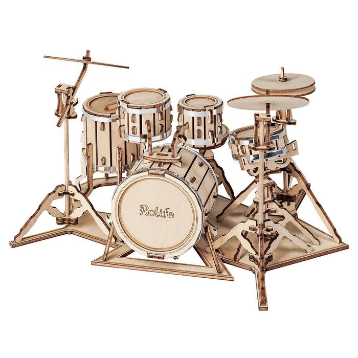 Rolife Drum Kit Wooden Model Kit