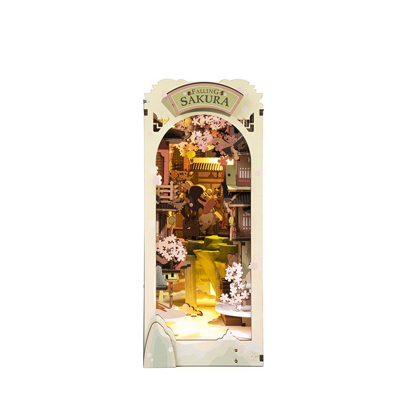 Rolife Falling Sakura 3D Wooden DIY Miniature House Book Nook