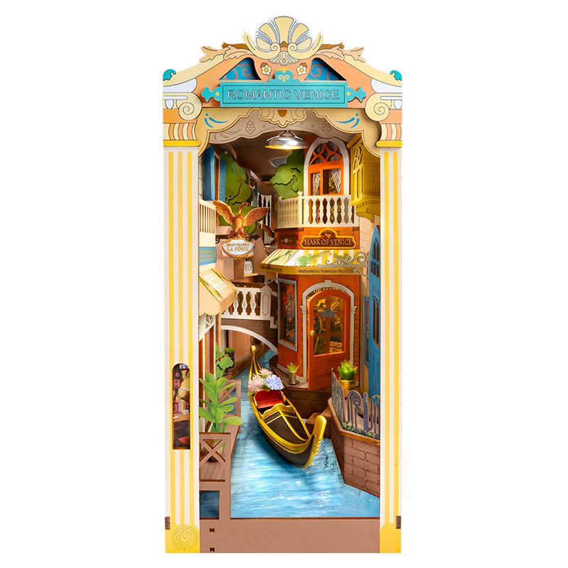 Rolife Romantic Venice 3D Wooden DIY Miniature House Book Nook