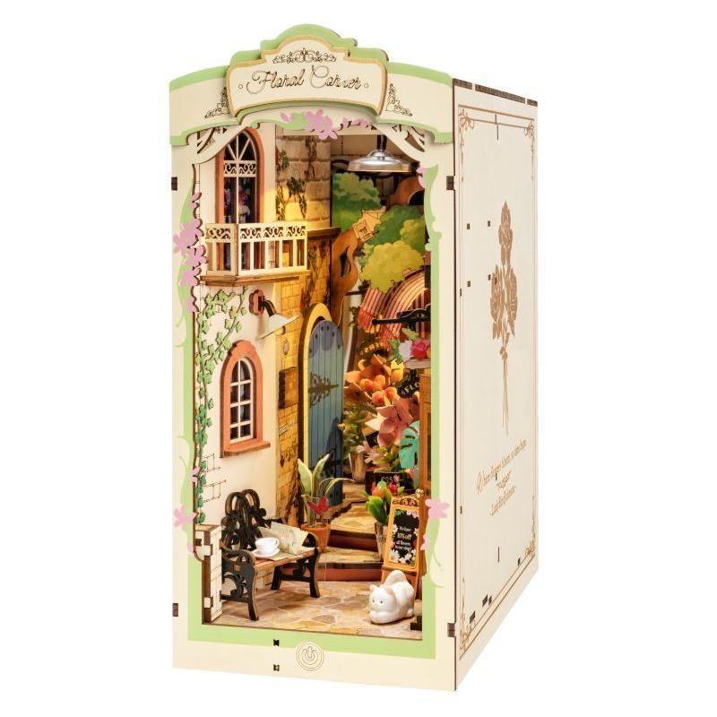 Rolife Floral Corner 3D Wooden DIY Miniature House Book Nook