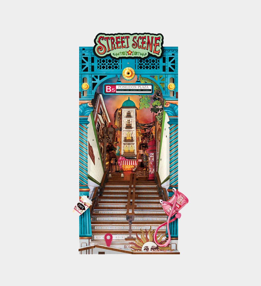 Rolife Street Scene 3D Wooden DIY Miniature House Book Nook