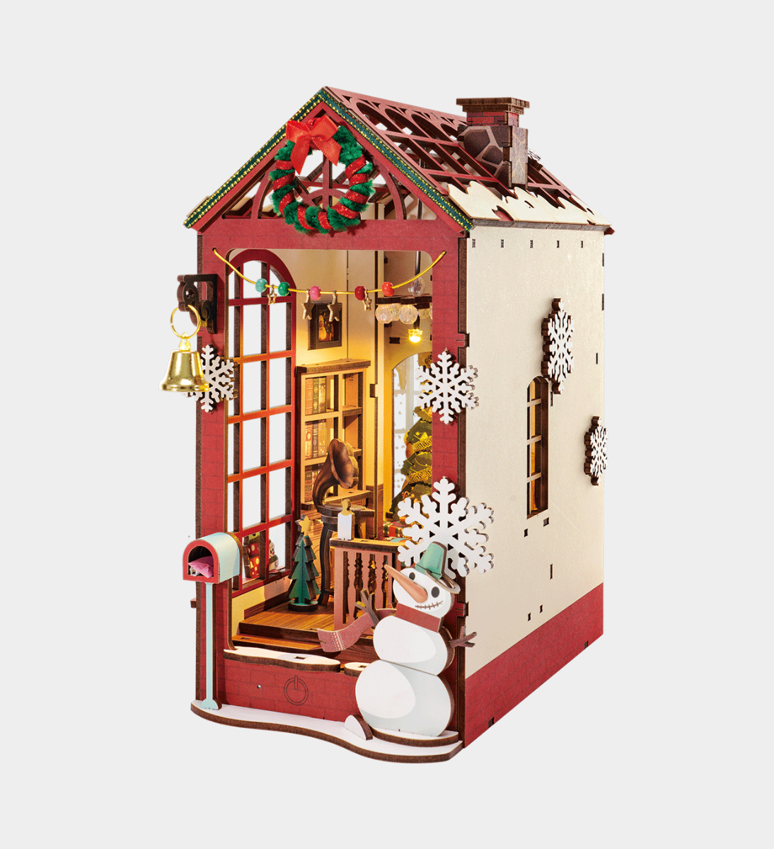 Rolife Christmas Indoor Scene 3D Wooden DIY Miniature House Book Nook