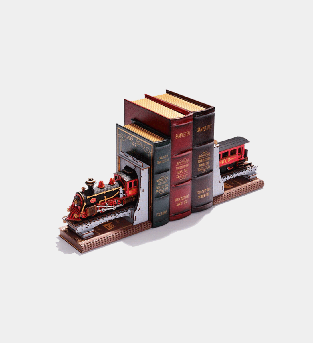 Rolife Century Train 3D Wooden DIY Miniature Bookend Kit