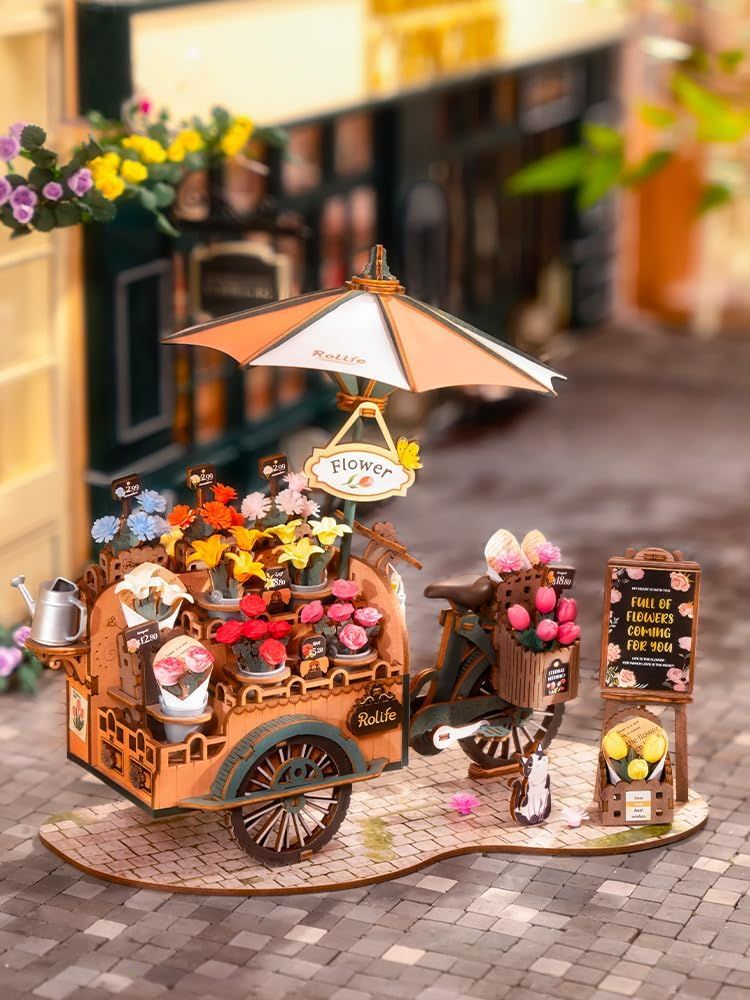 Rolife Blossom Cart Wooden Model Kit