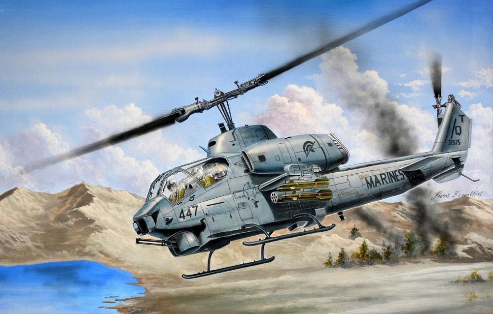 Trumpeter 1/35 Scale US Marines AH-1W Super Cobra Helicopter Model Kit