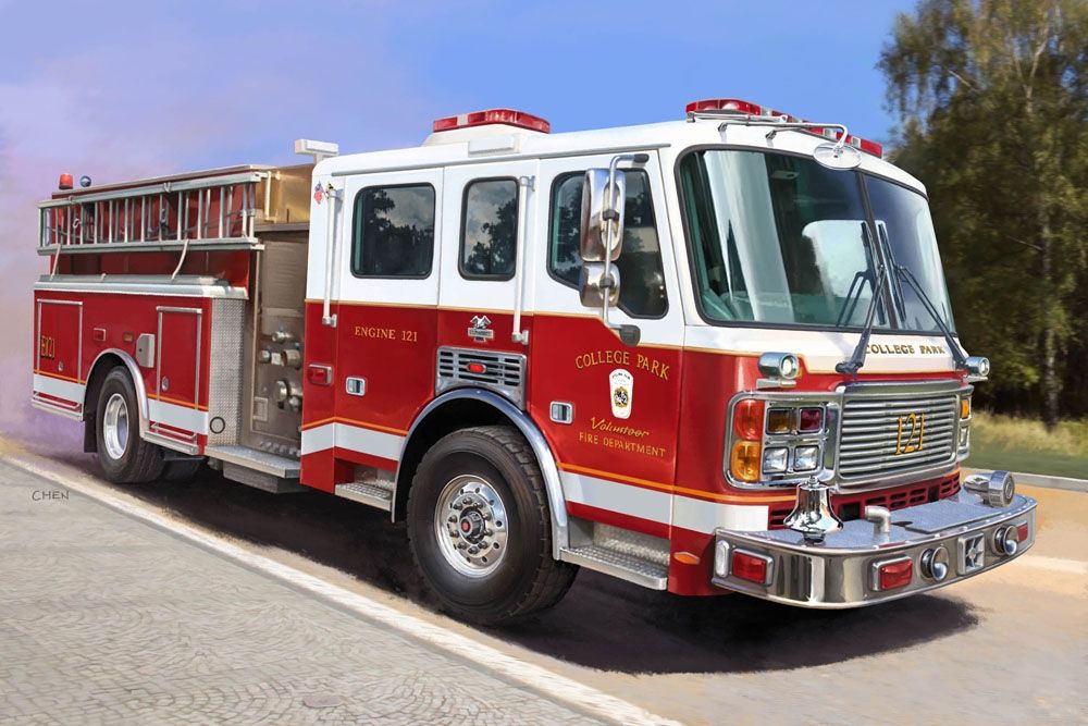 Trumpeter 1/72 Scale US Army American LaFrance Eagle Fire Pumper Vehicle Model Kit