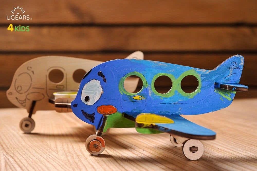 UGears 3D Colouring Aeroplane Wooden Model Kit