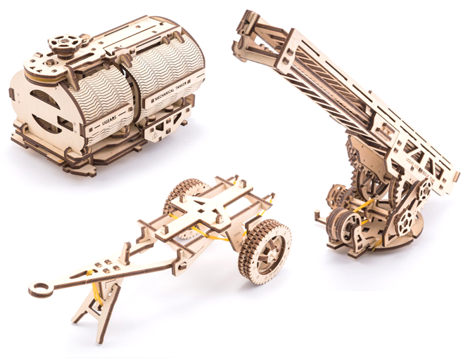 UGears Tanker, Ladder and Trailer additions for Truck Wooden Model Kit