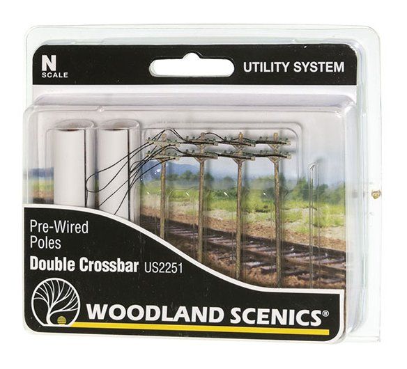 N Gauge Wired Poles Double Crossbar Hobbies