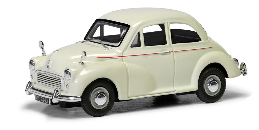 Corgi 1/43 Scale Morris Minor 1000 - Snowberry White Die Cast Model