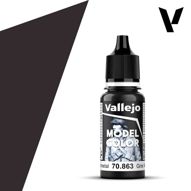 Vallejo Model Color 17ml  Metallic Gunmetal Grey