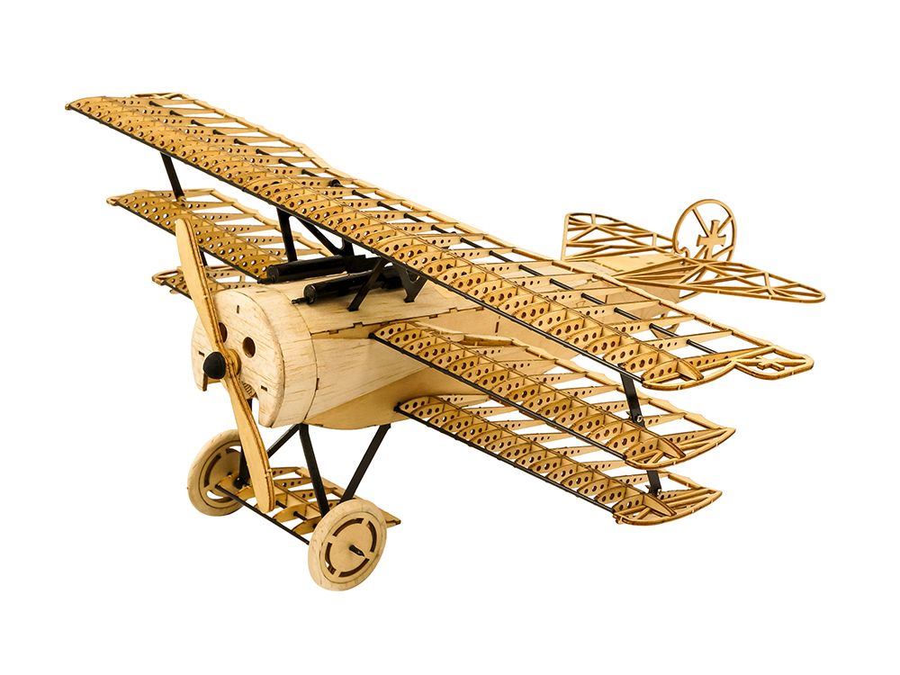 DW 1/18 Scale Fokker DR1 Triplane Wooden Aircraft Model Kit