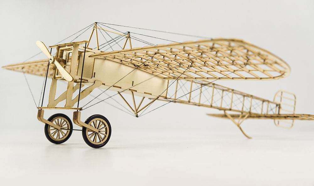 DW 1/23 Scale Bleriot XI Wooden Aircraft Model Kit Hobbies
