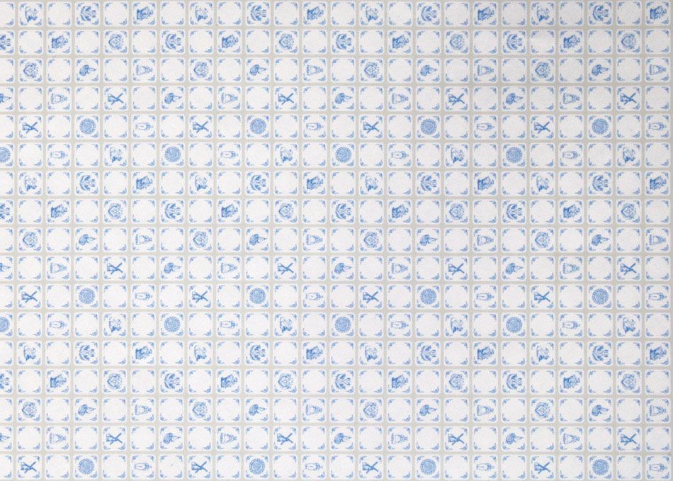 Glossy Delft Tile Small Wallpaper for 12th Scale Dolls House