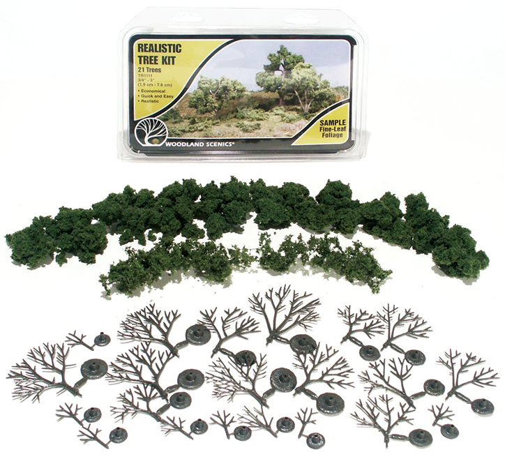 Medium Green Realistic Trees Kit Pack of 21