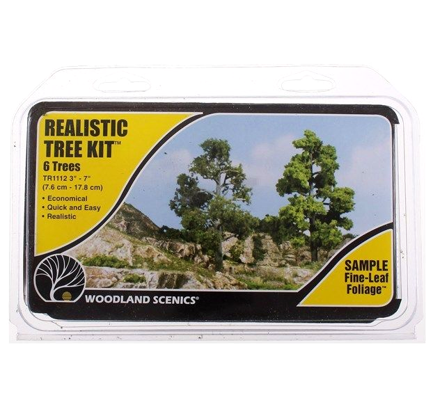Medium Green Realistic Trees Kit Pack of 6