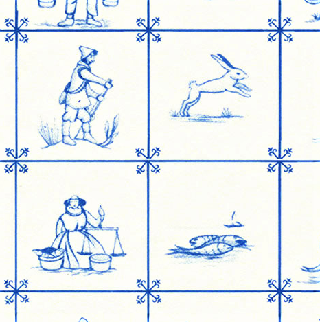 Delft Tile Wallpaper for 12th Scale Dolls House