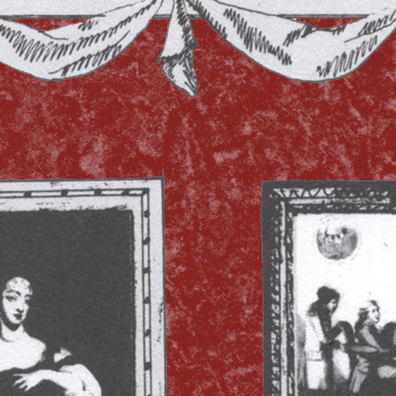 Raspberry Room Pack Print Wallpaper for 12th Scale Dolls House