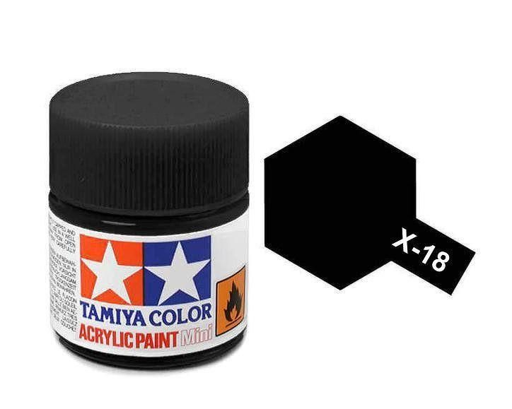 Tamiya Acrylic Gloss Paint (10ml) - Semi-gloss Black