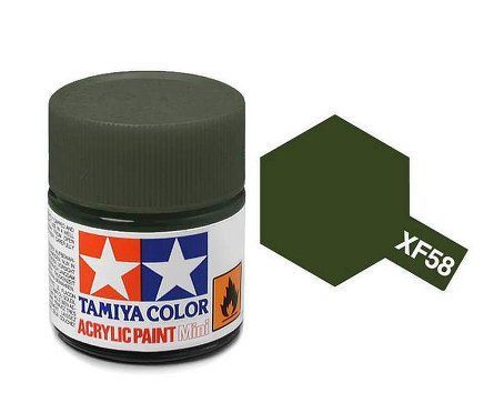 Tamiya Acrylic Flat Paint (10ml) - Olive Green