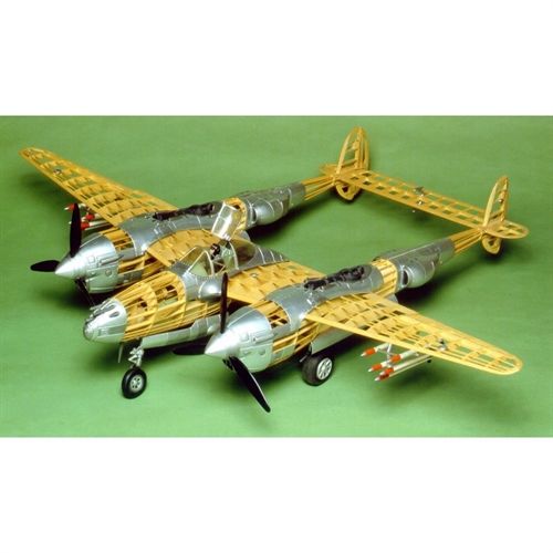 Guillow社のバルサフライングモデル ロッキードP-38 Lightning Guillows P-38 Lightning Balsa Aircraft Kit 2001 | Hobbies