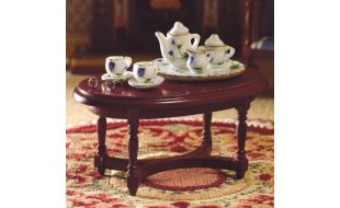 Oval Coffee Table (Mahogany Finish) for 12th Scale Dolls House