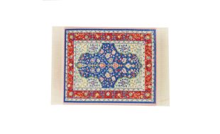 Small Blue Cressida Rug for 12th Scale Dolls House