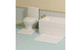Bathroom Mat Set, 2 pcs for 12th Scale Dolls House