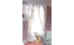 Two Pairs White Curtains on a Rail for 12th Scale Dolls House