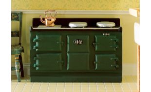 Large Green Aga Style Stove for 12th Scale Dolls House