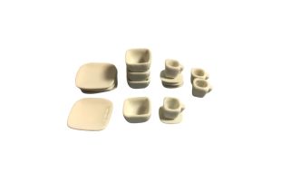 White Square Crockery (16pcs) for 12th Scale Dolls House