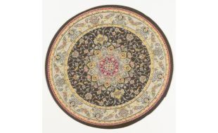 Ebony-Ray Victorian Round Rug for 12th Scale Dolls House