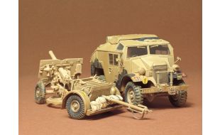 Tamiya 1/35 Scale British 25PDR Field Gun and Quad Gun Tractor Model Kit