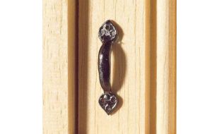 Two Black Tudor Style Black Door Handles for 12th Scale Dolls House