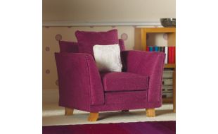 Soft Plum Armchair for 12th Scale Dolls House