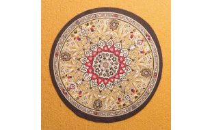 Victorian Circular Hearts Rug for 12th Scale Dolls House