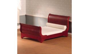 Mahogany Sleigh Bed for 12th Scale Dolls House