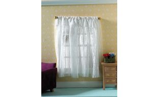 White Lace Curtains for 12th Scale Dolls House