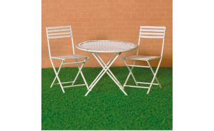 White Table & Two Chairs for 12th Scale Dolls House