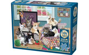 Cobble Hill Crafty Kittens 500 Piece Jigsaw