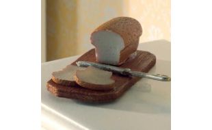 Bread, Knife and Board for 12th Scale Dolls House