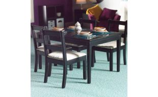 Black Dining Table & Four Chairs for 12th Scale Dolls House
