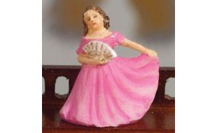 Ornamental Lady in Cerise for 12th Scale Dolls House