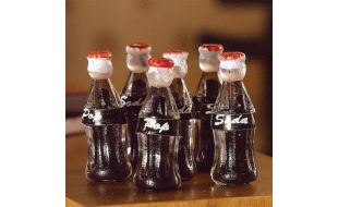 Soda Bottles, 6 pcs for 12th Scale Dolls House