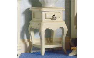 French-style Cream Bedside Table For 12th Scale Dolls House