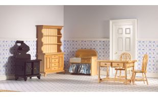 6 Piece Pine Kitchen Set for 12th Scale Dolls House